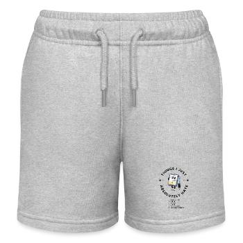 Irony list cartoon - Kids Organic Sweat Shorts by Stanley/Stella - heather grey - Front