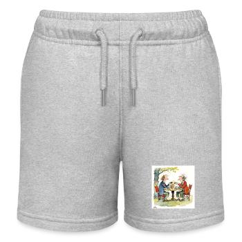 Gentlemen friends sharing a moment - Kids Organic Sweat Shorts by Stanley/Stella - heather grey - Front