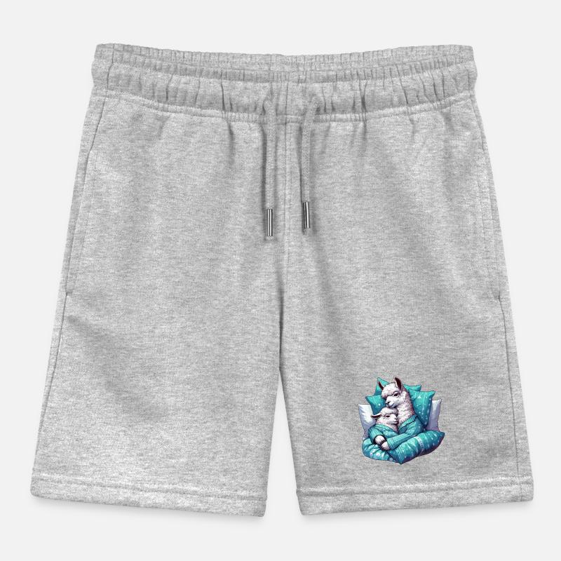 Snuggle Llama Llamas Gift Kids Organic Sweat Shorts by Stanley/Stella