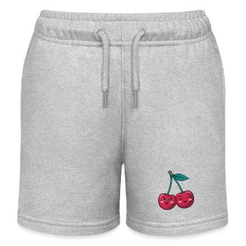 Mila und Milo – Kuschelkirschen - Kinder Organic Joggingshorts Mini Bolter von Stanley/Stella - Grau meliert - Vorne