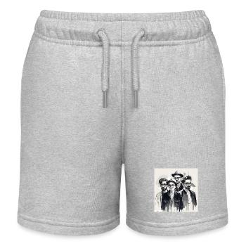 Friends Ink Portrait - Kids Organic Sweat Shorts by Stanley/Stella - heather grey - Front