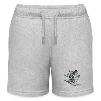 Skelett auf Skiern - Winterabenteuer mit Twist - Kinder Organic Joggingshorts Mini Bolter von Stanley/Stella - Grau meliert - Vorne