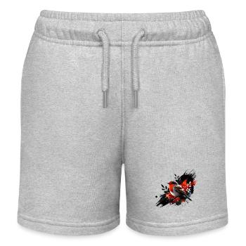 rouge gorge aquarelle coloré - Short de jogging enfant bio Stanley/Stella - gris chiné - Devant