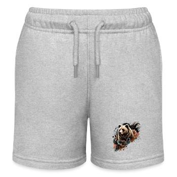 Grizzly, unserer, Bär - Kinder Organic Joggingshorts Mini Bolter von Stanley/Stella - Grau meliert - Vorne