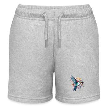 Kolibri Vogel Tierfreiheit Welt Tierwelt - Kinder Organic Joggingshorts Mini Bolter von Stanley/Stella - Grau meliert - Vorne