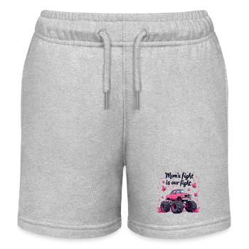 Mamas Kampf unser Kampf - Brustkrebs Bewusstsein - Kinder Organic Joggingshorts Mini Bolter von Stanley/Stella - Grau meliert - Vorne