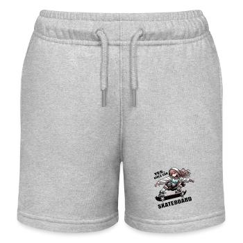 Ja, Mädchen können skaten - Skating Mädchen - Kinder Organic Joggingshorts Mini Bolter von Stanley/Stella - Grau meliert - Vorne