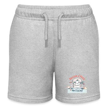 Poisson d'Avril - Französischer Aprilscherz - Kinder Organic Joggingshorts Mini Bolter von Stanley/Stella - Grau meliert - Vorne