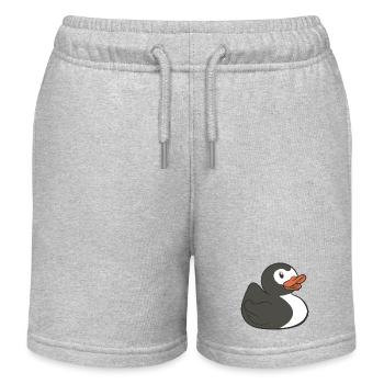 Badeente Pinguin Quietscheente Penguin - Kinder Organic Joggingshorts Mini Bolter von Stanley/Stella - Grau meliert - Vorne