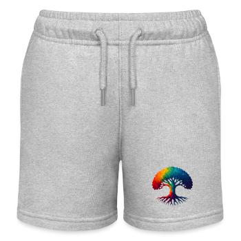 WPAP Style - Yggdrasil World Tree World Ash - Kids Organic Sweat Shorts by Stanley/Stella - heather grey - Front