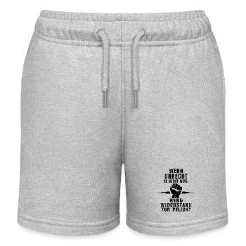 Widerstand ist Pflicht – Statement-Shirt - Kinder Organic Joggingshorts Mini Bolter von Stanley/Stella - Grau meliert - Vorne