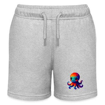 WPAP Polygon Kawaii Style Calmar - Short de jogging enfant bio Stanley/Stella - gris chiné - Devant