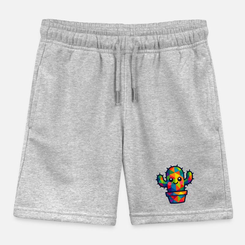 WPAP polygone Kawaii Style bébé cactus dans un pot de fleurs Short de jogging enfant bio Stanley/Stella