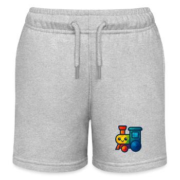 WPAP Polygon Kawaii Stil Baby Spielzeug Lokomotive - Kinder Organic Joggingshorts Mini Bolter von Stanley/Stella - Grau meliert - Vorne