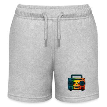 WPAP Polygon Kawaii Stil Spielzeug Kassetten-Deck - Kinder Organic Joggingshorts Mini Bolter von Stanley/Stella - Grau meliert - Vorne
