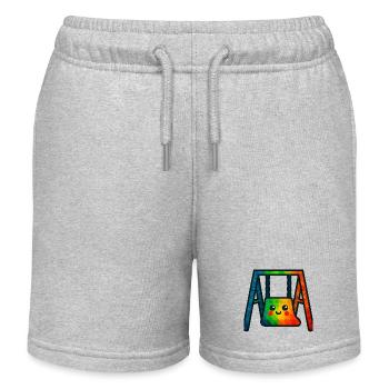 WPAP Polygon Style Kawaii Balançoire pour bébé - Short de jogging enfant bio Stanley/Stella - gris chiné - Devant