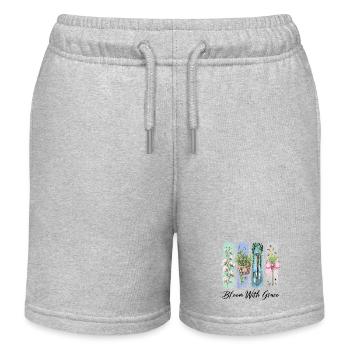 Floraison avec Grace Jardin Fleurs Art - Short de jogging enfant bio Stanley/Stella - gris chiné - Devant