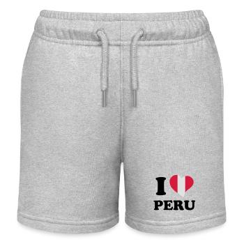 I love Peru - Ich liebe Peru - Kinder Organic Joggingshorts Mini Bolter von Stanley/Stella - Grau meliert - Vorne