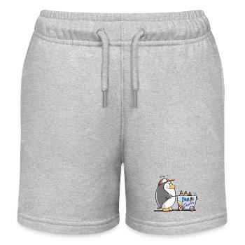 Pinguin Als Eisverkäufer - Eis - Short de jogging enfant bio Stanley/Stella - gris chiné - Devant