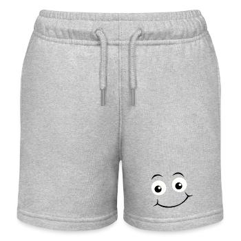 Yeux heureux Emoticon - Short de jogging enfant bio Stanley/Stella - gris chiné - Devant