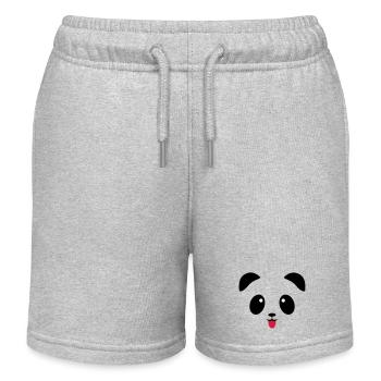 Langue de visage de panda - Short de jogging enfant bio Stanley/Stella - gris chiné - Devant