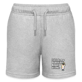Ich glaube, mein Schutzengel trinkt - Kinder Organic Joggingshorts Mini Bolter von Stanley/Stella - Grau meliert - Vorne