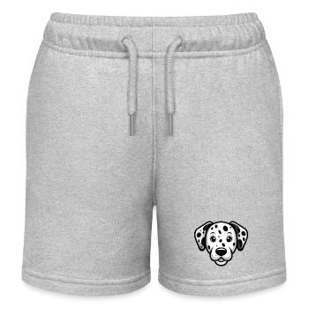 Dalmatiner Kopf im Comic Stil - Kinder Organic Joggingshorts Mini Bolter von Stanley/Stella - Grau meliert - Vorne