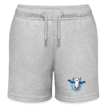 Colorful Cow - Kids Organic Sweat Shorts by Stanley/Stella - heather grey - Front
