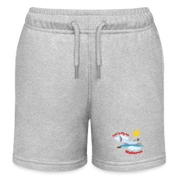 Let's fly to Mallorca - Kinder Organic Joggingshorts Mini Bolter von Stanley/Stella - Grau meliert - Vorne