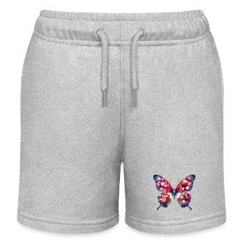 Tulipe papillon tulipes Hollande - Short de jogging enfant bio Stanley/Stella - gris chiné - Devant