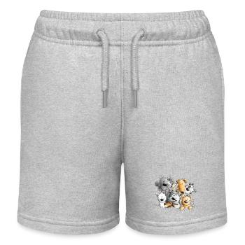 Hunde Hundehaufen Hund Rudel - Kinder Organic Joggingshorts Mini Bolter von Stanley/Stella - Grau meliert - Vorne