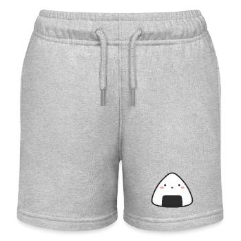 Kawaii Onigiri Rice - Kids Organic Sweat Shorts by Stanley/Stella - heather grey - Front