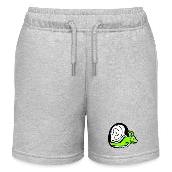 Schnecke guckt Loch Wand Mauseloch lustig albern - Kinder Organic Joggingshorts Mini Bolter von Stanley/Stella - Grau meliert - Vorne