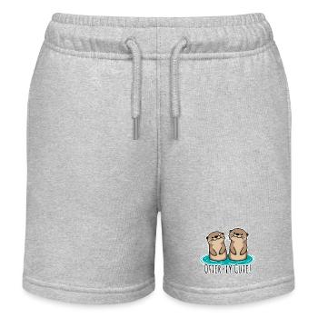 Que de mignonnes loutres ! Amis loutres mignons ! - Short de jogging enfant bio Stanley/Stella - gris chiné - Devant