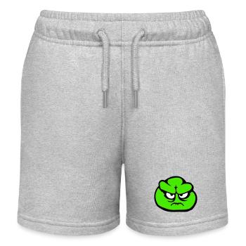 frog angry angry angry angry unhappy upset cute - Kids Organic Sweat Shorts by Stanley/Stella - heather grey - Front