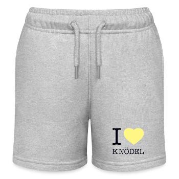 I love Knödel - Kinder Organic Joggingshorts Mini Bolter von Stanley/Stella - Grau meliert - Vorne