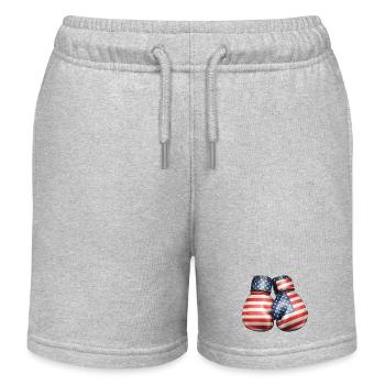 USA Flaggen Boxhandschuhe - Kinder Organic Joggingshorts Mini Bolter von Stanley/Stella - Grau meliert - Vorne