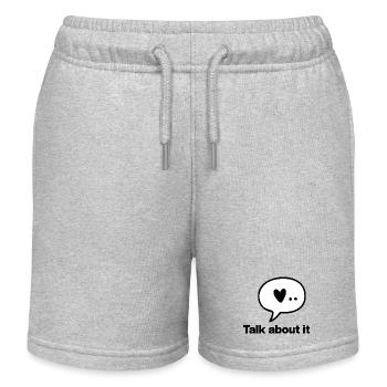Talk about it – Mental Health, Depression, Burnout - Kids Organic Sweat Shorts by Stanley/Stella - heather grey - Front