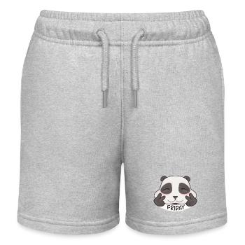 Sweet Friday Panda - Kids Organic Sweat Shorts by Stanley/Stella - heather grey - Front