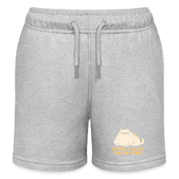 Mutter, ich bin nur Skin And Bones Katzendesign - Kinder Organic Joggingshorts Mini Bolter von Stanley/Stella - Grau meliert - Vorne