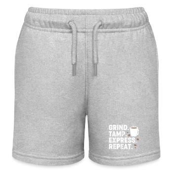 Barista Espresso Coffee Caffeine - Kids Organic Sweat Shorts by Stanley/Stella - heather grey - Front