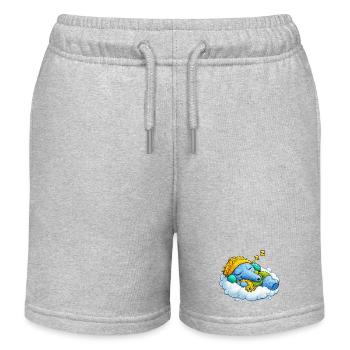 Leo Langnase schlafend - Kinder Organic Joggingshorts Mini Bolter von Stanley/Stella - Grau meliert - Vorne