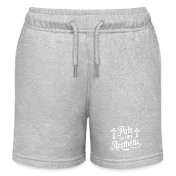 Pale Is My Aesthetic - Kids Organic Sweat Shorts by Stanley/Stella - heather grey - Front