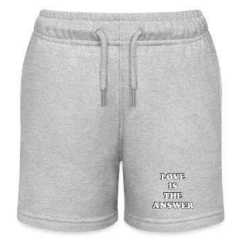 Liebe ist die Antwort Kühne Typografie - Kinder Organic Joggingshorts Mini Bolter von Stanley/Stella - Grau meliert - Vorne