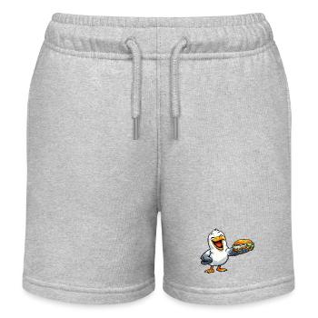 Mouette avec poisson - Short de jogging enfant bio Stanley/Stella - gris chiné - Devant