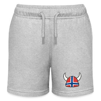 Casque viking norvégien – Design viking drôle - Short de jogging enfant bio Stanley/Stella - gris chiné - Devant