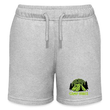 Zelt Camp Vibes Logo - Kinder Organic Joggingshorts Mini Bolter von Stanley/Stella - Grau meliert - Vorne
