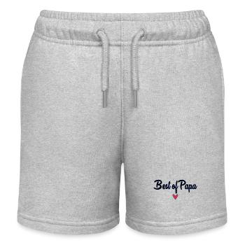 PAPA. VATERTAG. FROHER VATERTAG. ALLES GUTE ZUM GEBURTSTAG. - Kinder Organic Joggingshorts Mini Bolter von Stanley/Stella - Grau meliert - Vorne