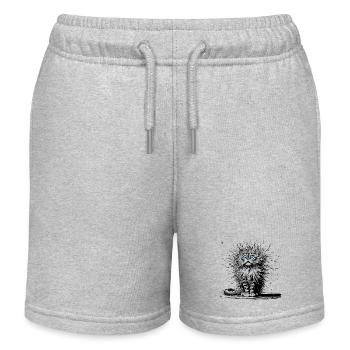 Katze witzig - Kinder Organic Joggingshorts Mini Bolter von Stanley/Stella - Grau meliert - Vorne