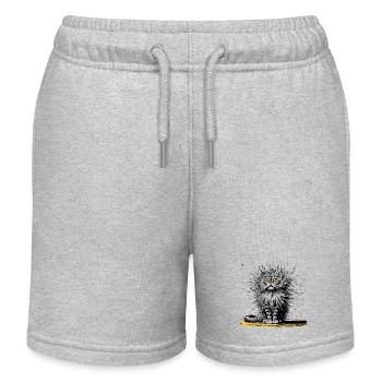 witzige Katze, lachen, Lacher - Kinder Organic Joggingshorts Mini Bolter von Stanley/Stella - Grau meliert - Vorne
